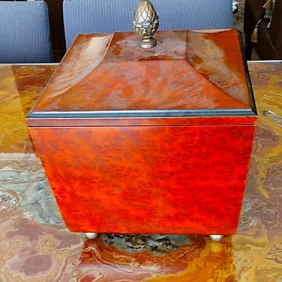 Burl wood look memory-keepsake box - Picture 1 of 4